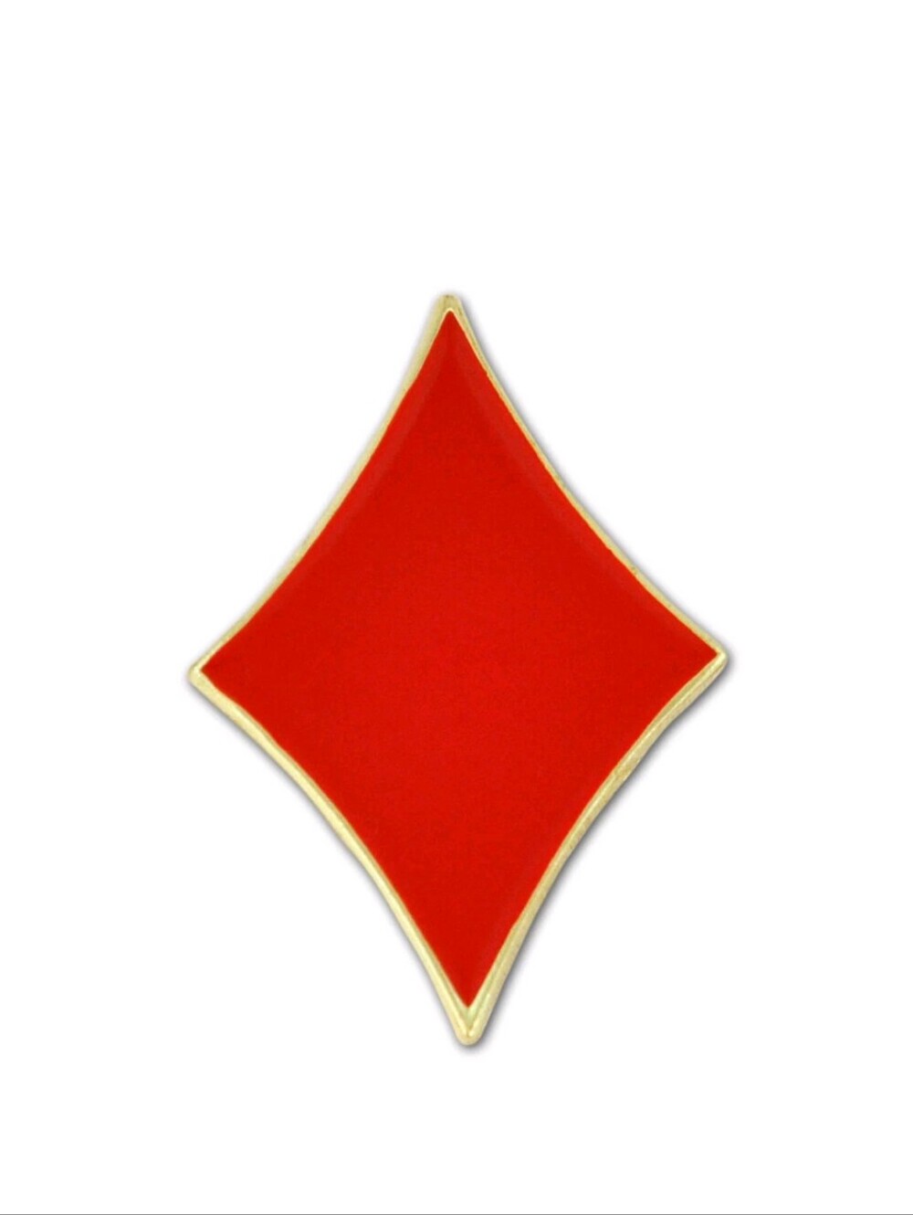 Red Diamond Playing Card Suit Enamel Lapel Pin